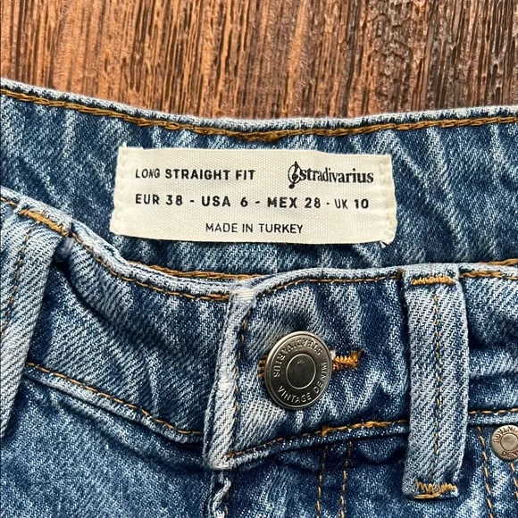 Stradivarius Classic Blue Straight Leg Jeans • High-Waisted - Picture 2 of 7